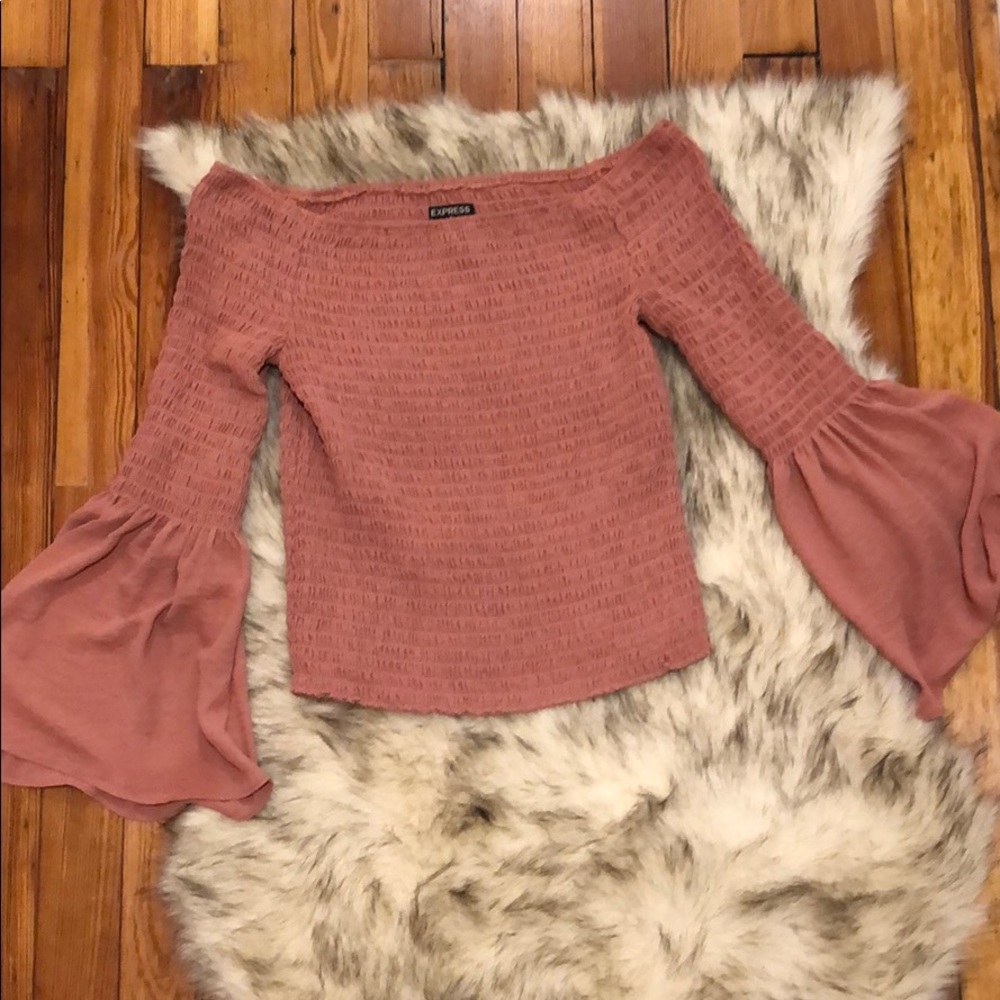 Express off the shoulder bell sleeve top